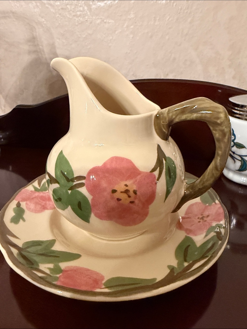 Franciscan desert rose Creamer and Saucer
